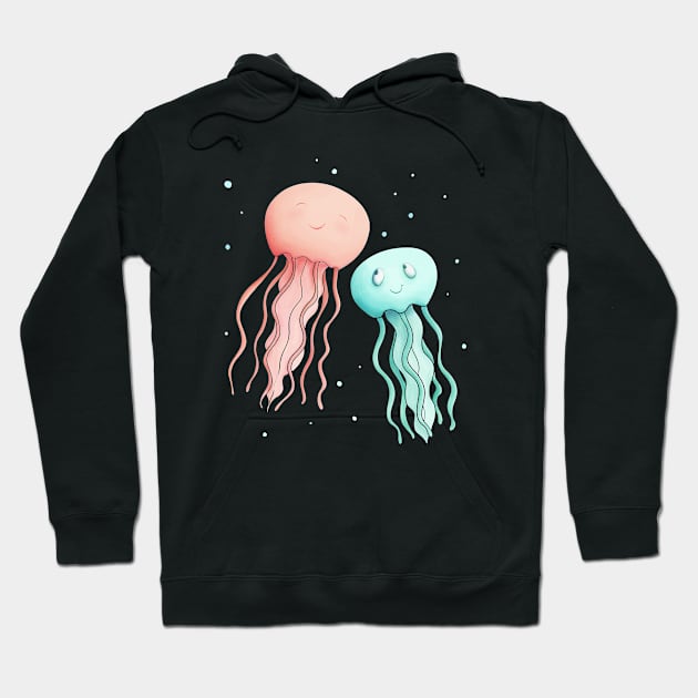 Jellyfish Mom And Baby Hoodie by Lmay